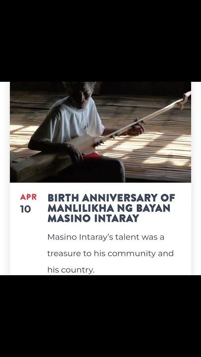 BIRTH ANNIVERSARY OF MANLILIKHA NG BAYAN .